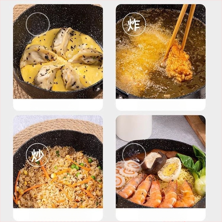Maifan Stone japanski ravna tava za mlijeko, lonac za bebe, instant rezanci, univerzalna kućna tava s neprianjajućim dnom za kuhanje rezanaca, indukcijsko kuhalo, dodatno glačalo za hranu