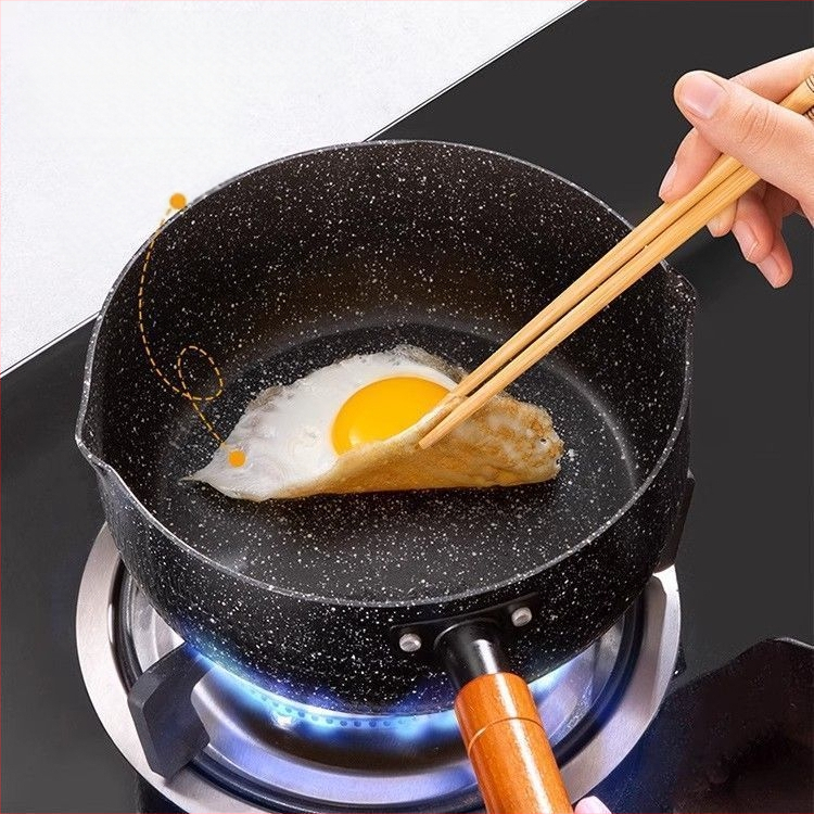 Maifan Stone japanski ravna tava za mlijeko, lonac za bebe, instant rezanci, univerzalna kućna tava s neprianjajućim dnom za kuhanje rezanaca, indukcijsko kuhalo, dodatno glačalo za hranu
