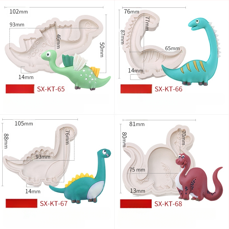 Misong húsvéti dinoszaurusz szilikon forma barkács rajzfilm állatos flip cukorcsokoládé torta dekorációs malom