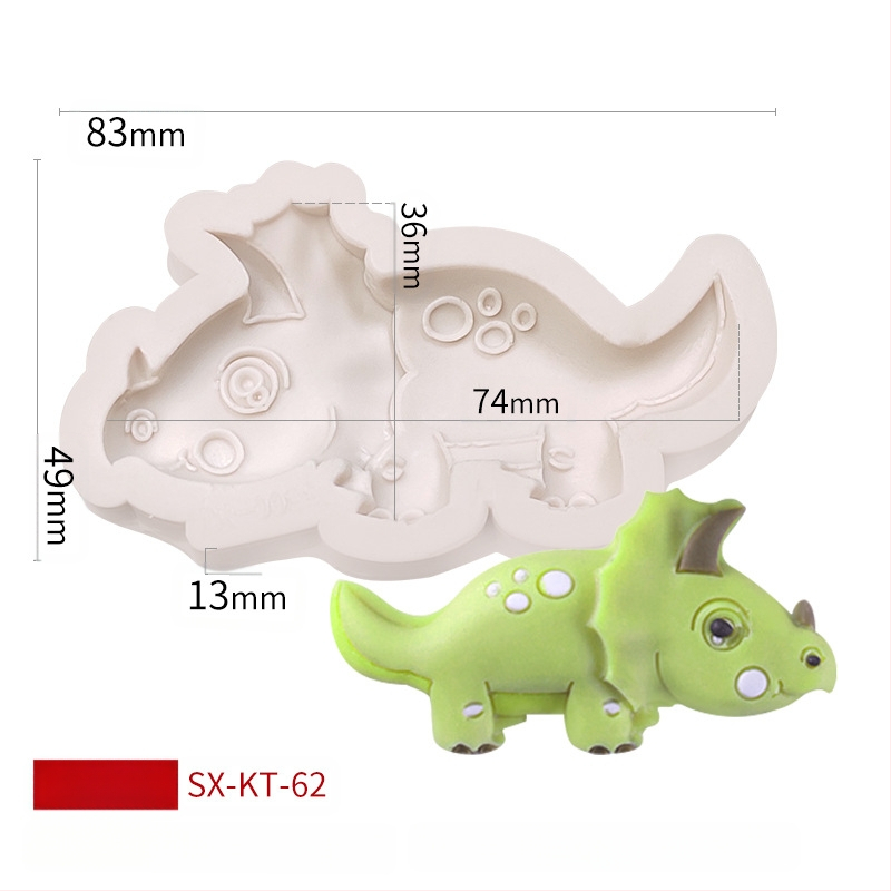 Misong húsvéti dinoszaurusz szilikon forma barkács rajzfilm állatos flip cukorcsokoládé torta dekorációs malom