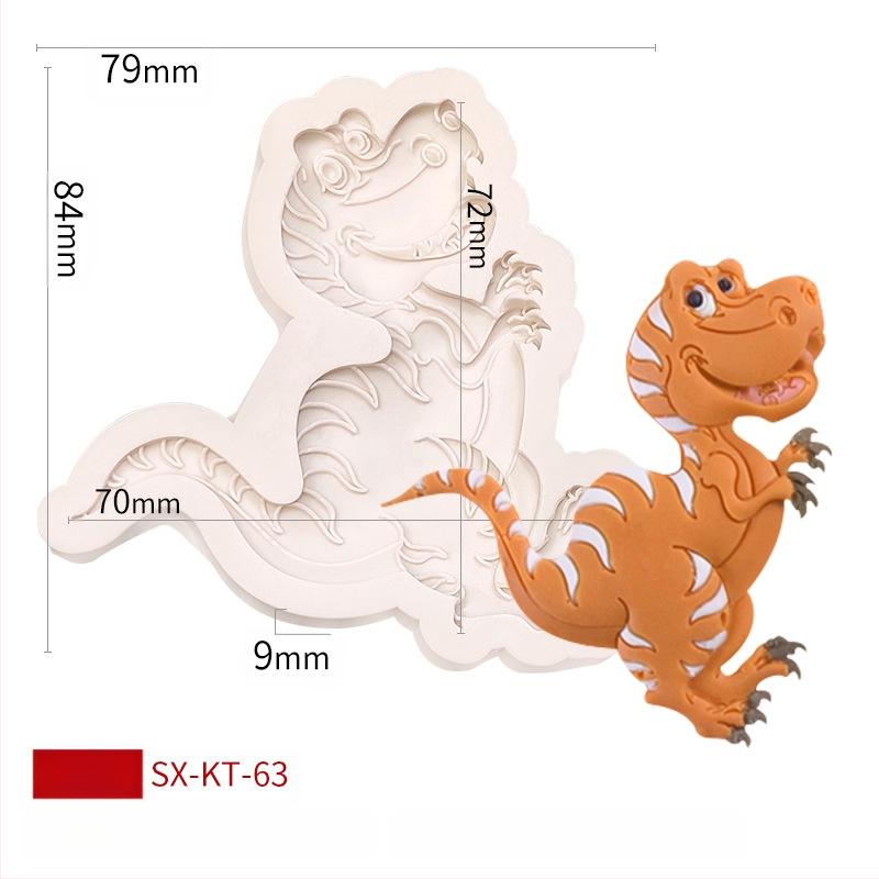 Misong húsvéti dinoszaurusz szilikon forma barkács rajzfilm állatos flip cukorcsokoládé torta dekorációs malom