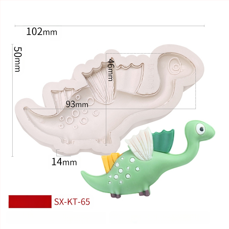 Misong húsvéti dinoszaurusz szilikon forma barkács rajzfilm állatos flip cukorcsokoládé torta dekorációs malom