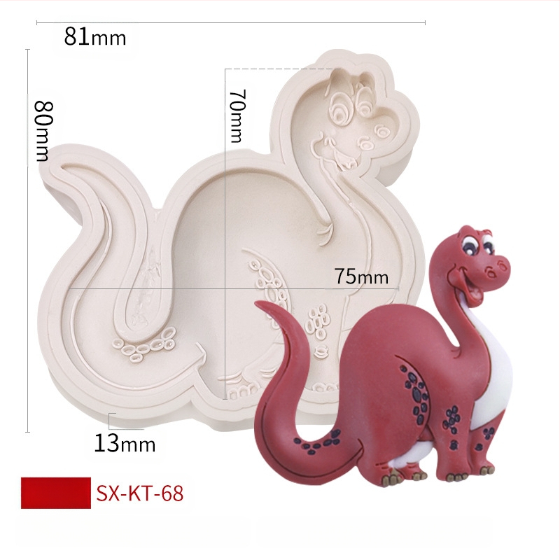 Misong húsvéti dinoszaurusz szilikon forma barkács rajzfilm állatos flip cukorcsokoládé torta dekorációs malom