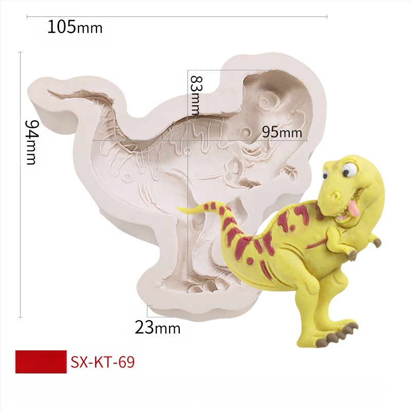 Misong húsvéti dinoszaurusz szilikon forma barkács rajzfilm állatos flip cukorcsokoládé torta dekorációs malom
