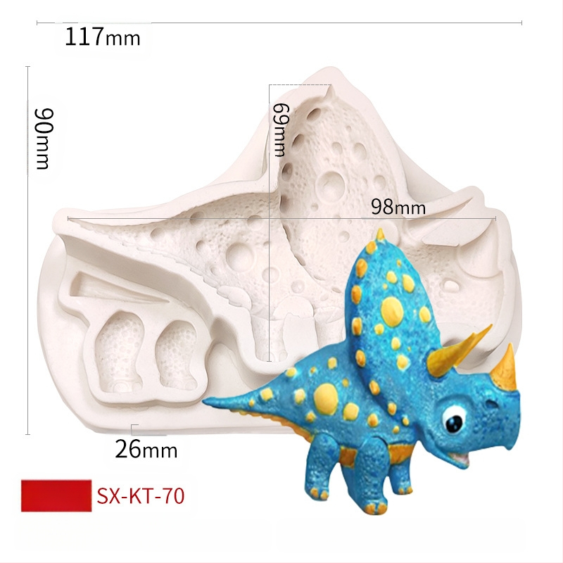 Misong húsvéti dinoszaurusz szilikon forma barkács rajzfilm állatos flip cukorcsokoládé torta dekorációs malom