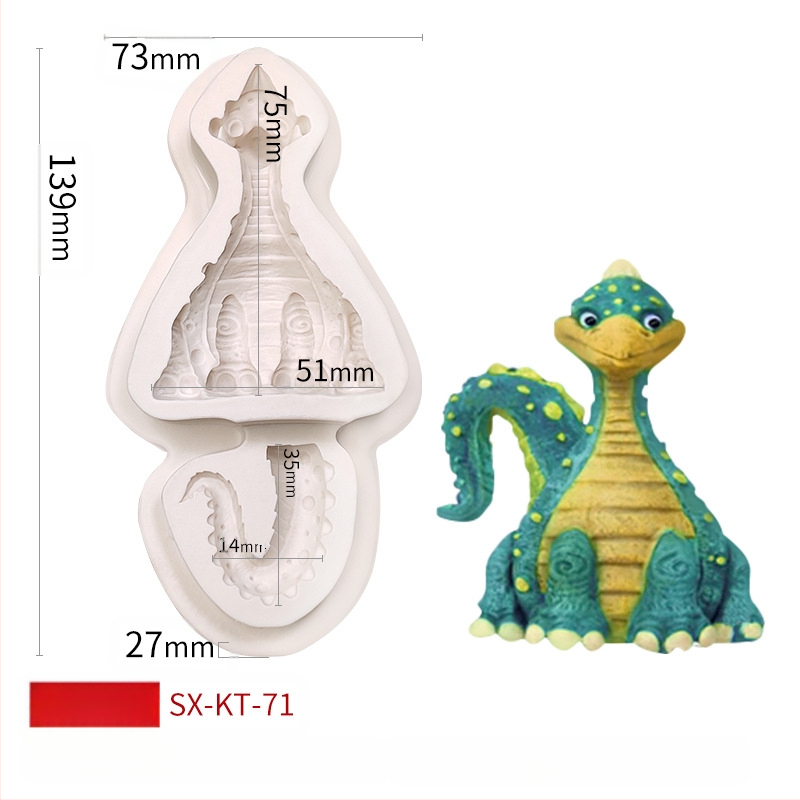 Misong húsvéti dinoszaurusz szilikon forma barkács rajzfilm állatos flip cukorcsokoládé torta dekorációs malom
