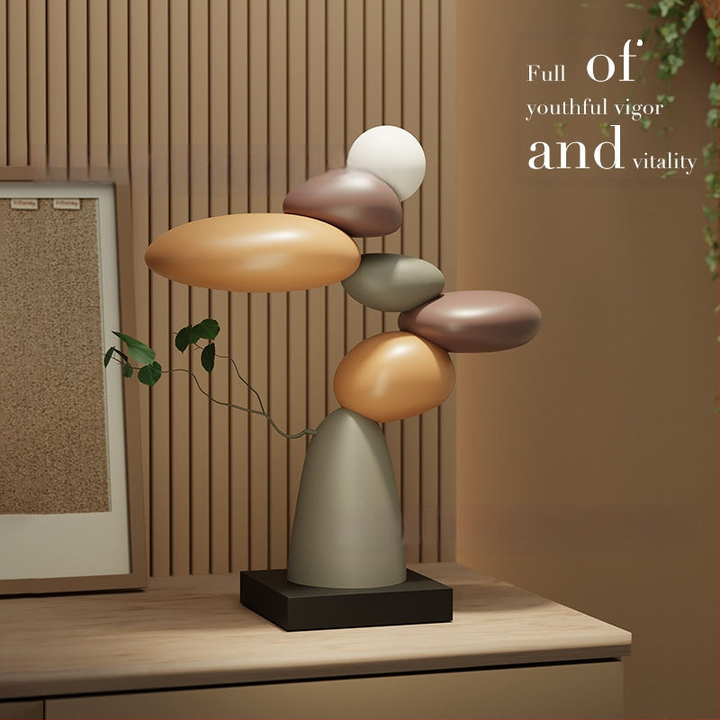 [Lemon Home] Művészeti nappali TV szekrény Padló Nagy díszek Világos Luxus Ideje futni Haladó művészet