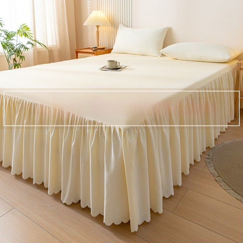 Korėjietiško stiliaus lovos sijonas, vientisas lovos užtiesalas, lovos užtiesalo apsauginis užvalkalas, neslystantis, vienspalvis paklodė, trijų dalių lovos sijonas, princesės stiliaus