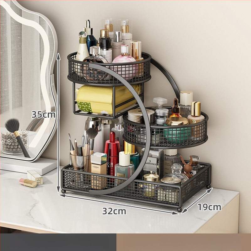 Kozmetikai tárolódoboz, Fésülködőasztal tárolóállvány, Fürdőszobai mosdópolc, Asztali rúzs és bőrápolási termék tárolóállvány