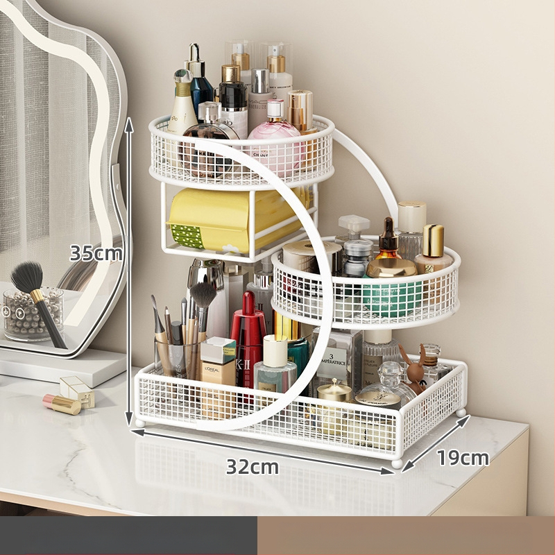 Kozmetikai tárolódoboz, Fésülködőasztal tárolóállvány, Fürdőszobai mosdópolc, Asztali rúzs és bőrápolási termék tárolóállvány