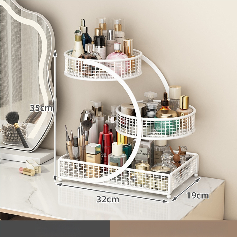 Kozmetikai tárolódoboz, Fésülködőasztal tárolóállvány, Fürdőszobai mosdópolc, Asztali rúzs és bőrápolási termék tárolóállvány