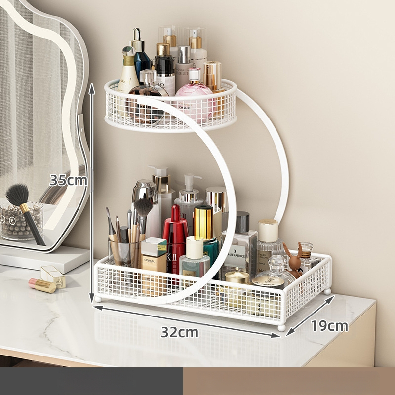 Kozmetikai tárolódoboz, Fésülködőasztal tárolóállvány, Fürdőszobai mosdópolc, Asztali rúzs és bőrápolási termék tárolóállvány
