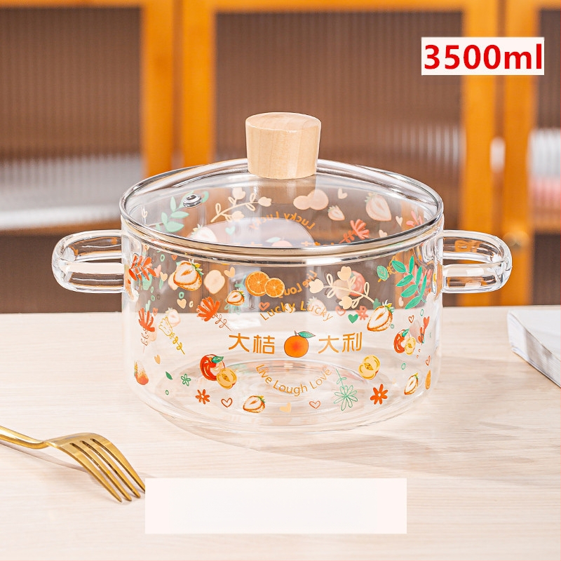 „Creative Bear“ dvigubos ausys sriubos puodas dryžuotas puodas stiklinis permatomas sveikatos puodas elektrinė keraminė viryklė šildomas greito paruošimo makaronų dubenėlis pieno puodas