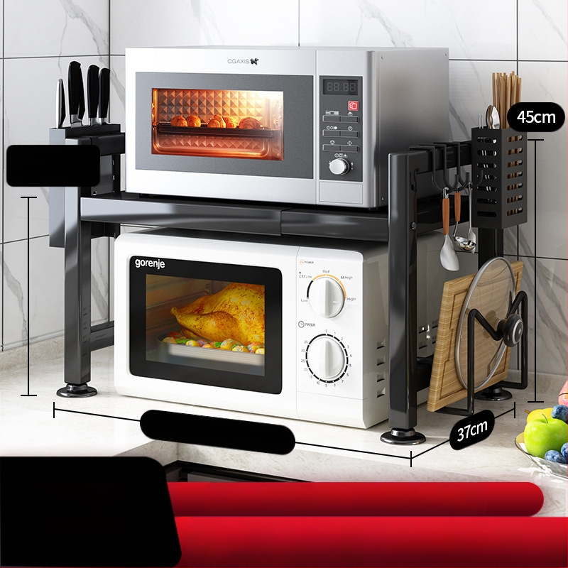 Virtuves plauktu veikala vadītājs iesaka ievelkamu sabiezinātu sabiezinātu virtuves galda rīsu plīts tējkannu mikroviļņu krāsns plauktu