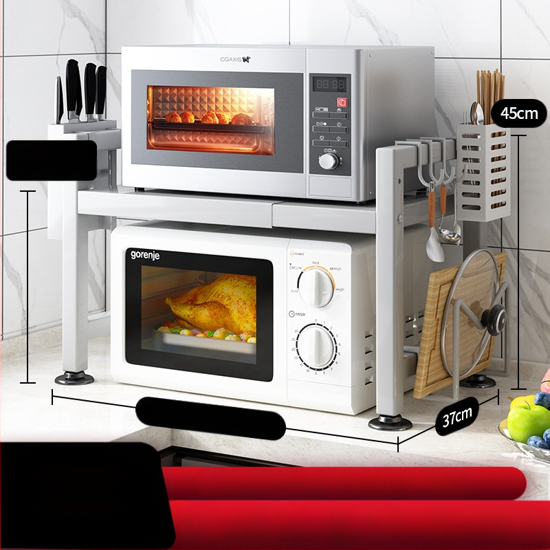 Virtuves plauktu veikala vadītājs iesaka ievelkamu sabiezinātu sabiezinātu virtuves galda rīsu plīts tējkannu mikroviļņu krāsns plauktu