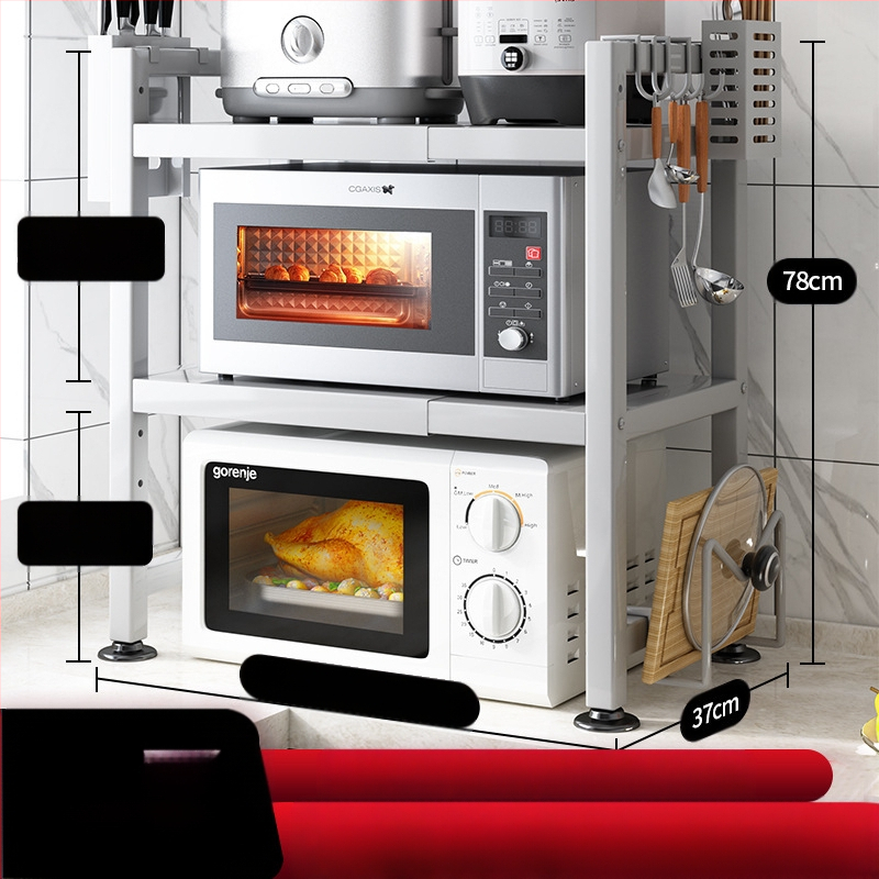 Virtuves plauktu veikala vadītājs iesaka ievelkamu sabiezinātu sabiezinātu virtuves galda rīsu plīts tējkannu mikroviļņu krāsns plauktu