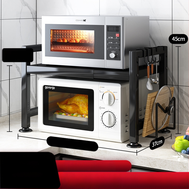 Virtuves plauktu veikala vadītājs iesaka ievelkamu sabiezinātu sabiezinātu virtuves galda rīsu plīts tējkannu mikroviļņu krāsns plauktu