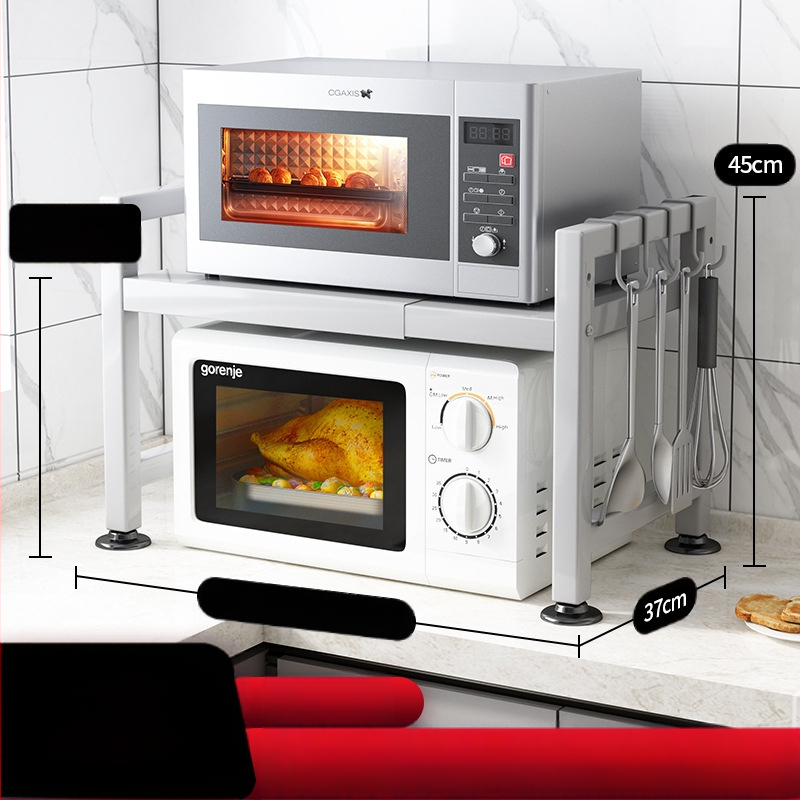 Virtuves plauktu veikala vadītājs iesaka ievelkamu sabiezinātu sabiezinātu virtuves galda rīsu plīts tējkannu mikroviļņu krāsns plauktu