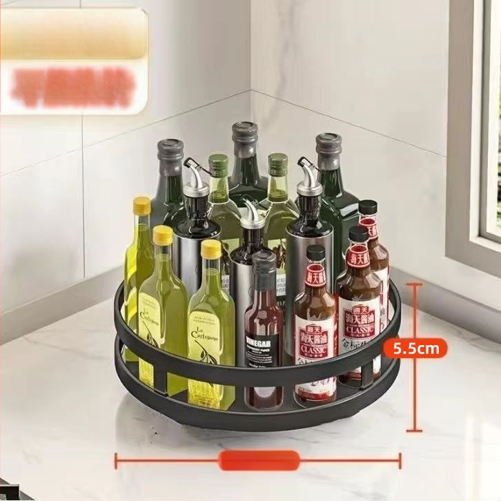 Virtuvės pasukamas prieskonių laikymo stovas, stalviršio kampinis pagardų aliejus, druskos padažas, acto butelis, stiklainis, daugiasluoksnis laikymo stovas