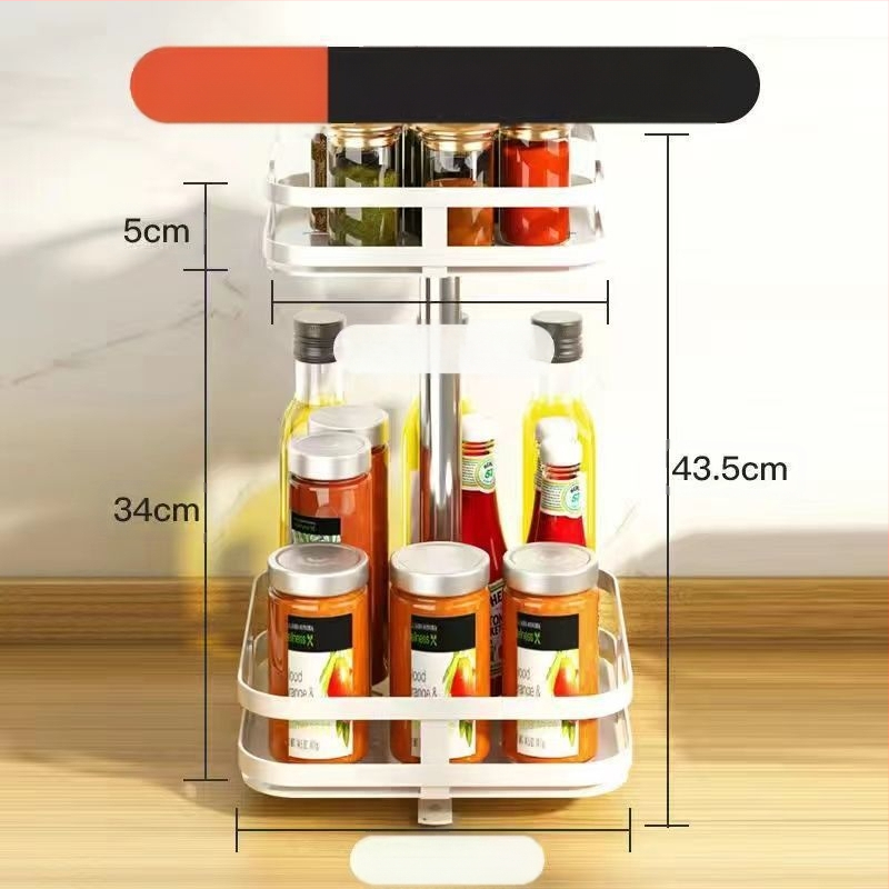 Virtuvės pasukamas prieskonių laikymo stovas, stalviršio kampinis pagardų aliejus, druskos padažas, acto butelis, stiklainis, daugiasluoksnis laikymo stovas