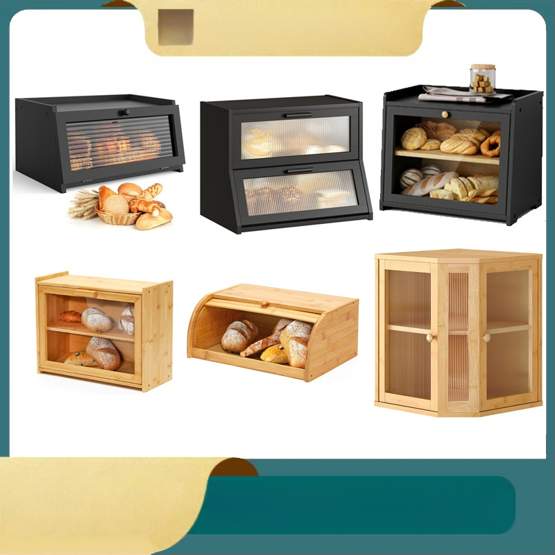 Laos Leivakast Köögileti Bambusest Leivakast Suure Mahtuvusega Leivaanum Aknaga Leivariiuliga