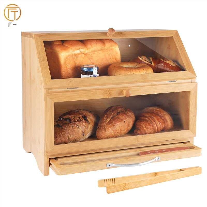 Laos Leivakast Köögileti Bambusest Leivakast Suure Mahtuvusega Leivaanum Aknaga Leivariiuliga