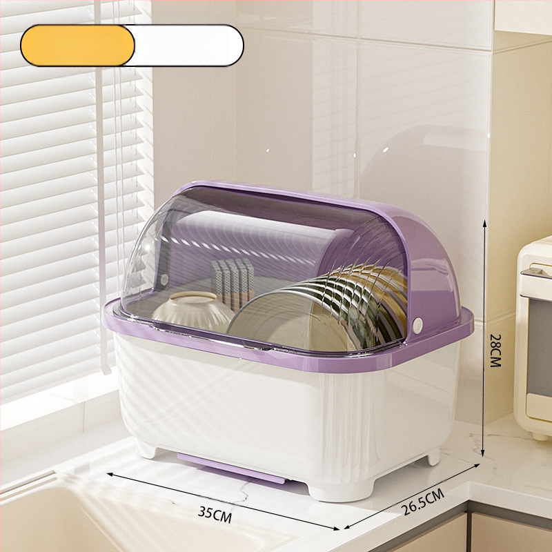 Átlátszó tál- és evőpálcika-tároló doboz fedéllel, csepegtetőtartó tálakhoz és tányérokhoz, konyhai edénytároló állvány, szekrény