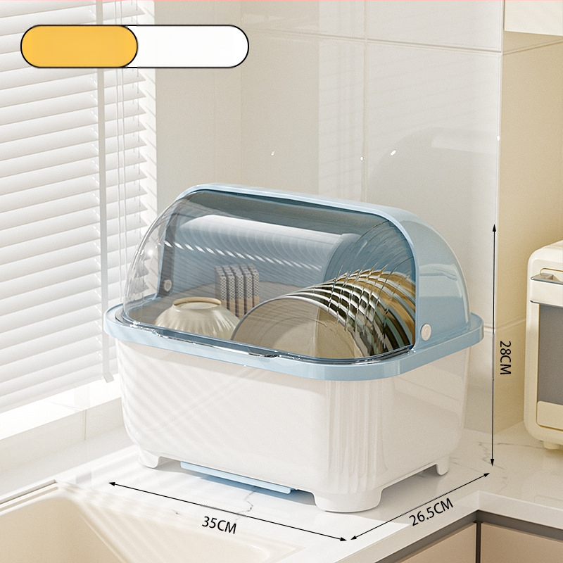 Átlátszó tál- és evőpálcika-tároló doboz fedéllel, csepegtetőtartó tálakhoz és tányérokhoz, konyhai edénytároló állvány, szekrény