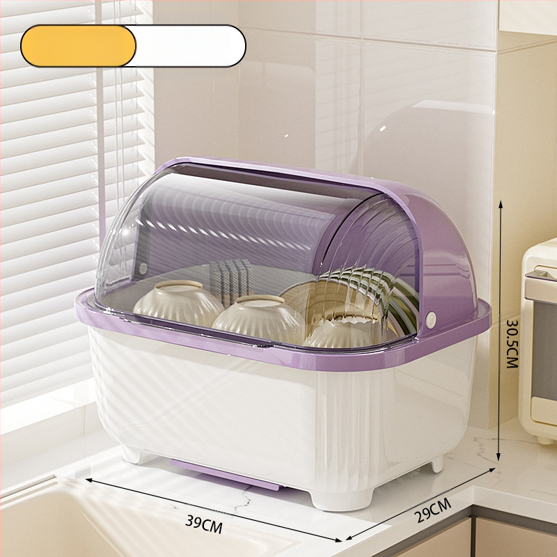 Átlátszó tál- és evőpálcika-tároló doboz fedéllel, csepegtetőtartó tálakhoz és tányérokhoz, konyhai edénytároló állvány, szekrény