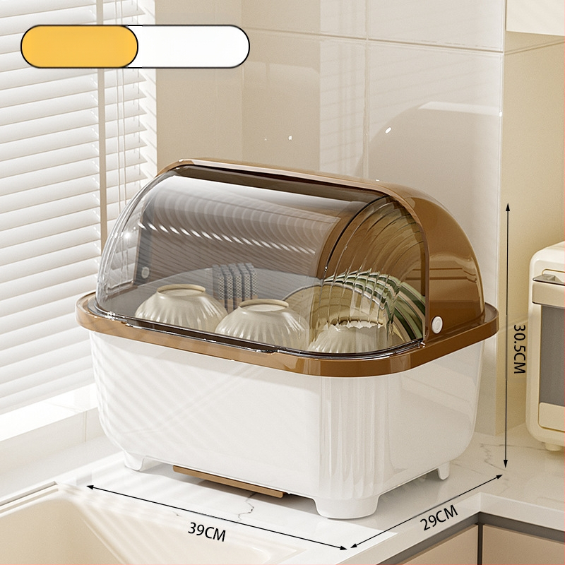 Átlátszó tál- és evőpálcika-tároló doboz fedéllel, csepegtetőtartó tálakhoz és tányérokhoz, konyhai edénytároló állvány, szekrény