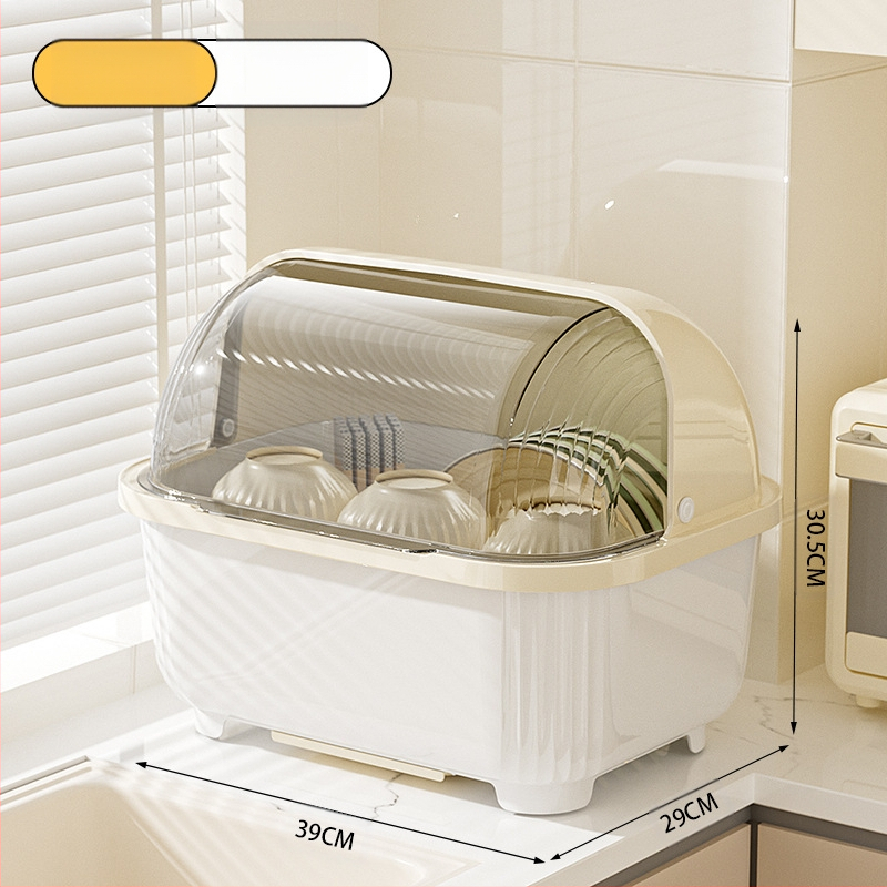 Átlátszó tál- és evőpálcika-tároló doboz fedéllel, csepegtetőtartó tálakhoz és tányérokhoz, konyhai edénytároló állvány, szekrény