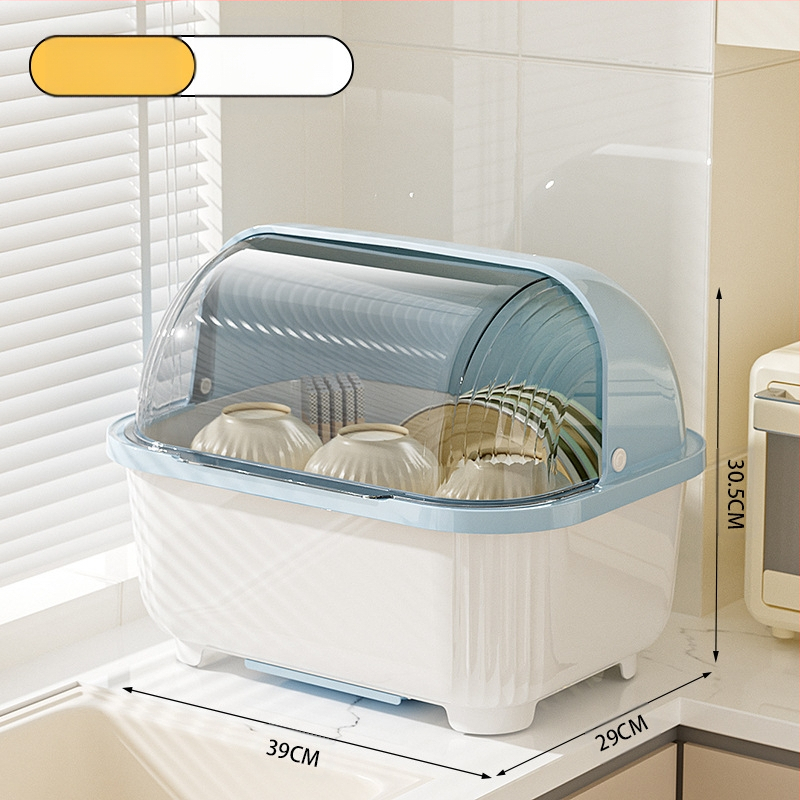 Átlátszó tál- és evőpálcika-tároló doboz fedéllel, csepegtetőtartó tálakhoz és tányérokhoz, konyhai edénytároló állvány, szekrény