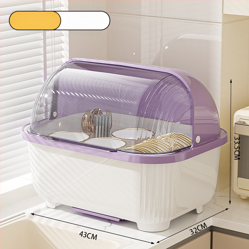 Átlátszó tál- és evőpálcika-tároló doboz fedéllel, csepegtetőtartó tálakhoz és tányérokhoz, konyhai edénytároló állvány, szekrény