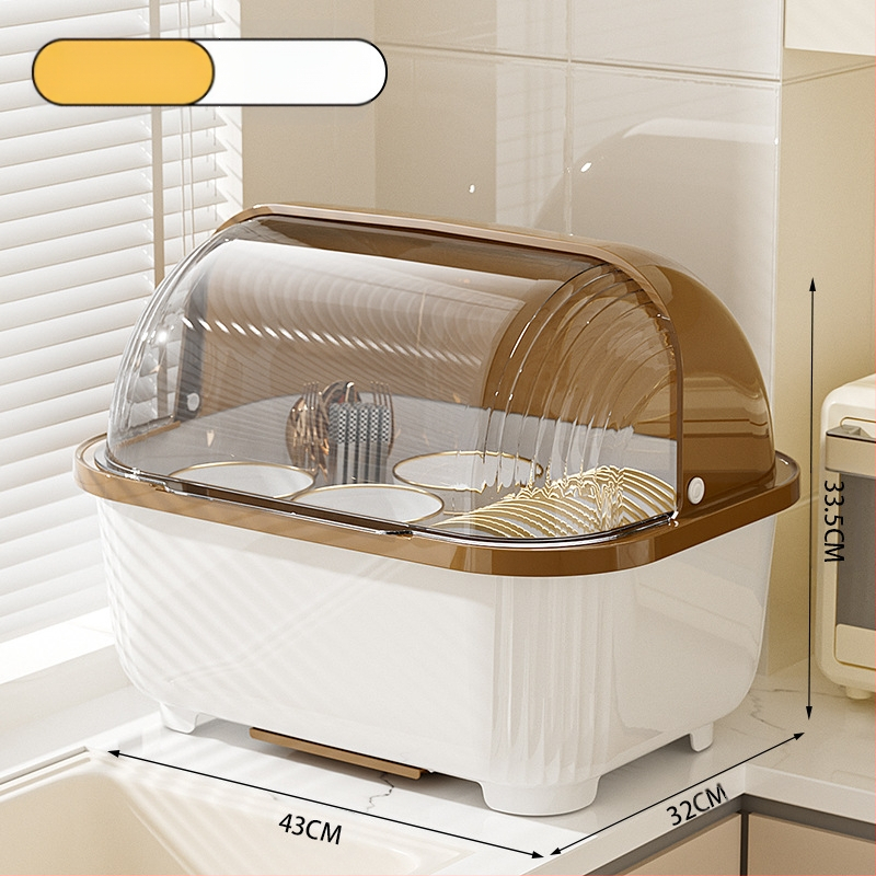 Átlátszó tál- és evőpálcika-tároló doboz fedéllel, csepegtetőtartó tálakhoz és tányérokhoz, konyhai edénytároló állvány, szekrény