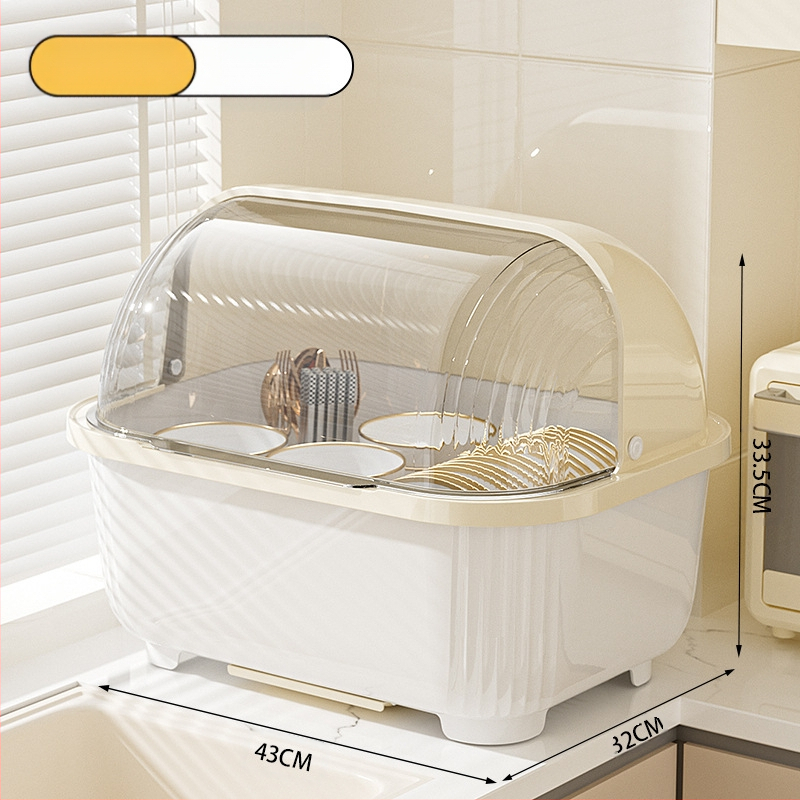 Átlátszó tál- és evőpálcika-tároló doboz fedéllel, csepegtetőtartó tálakhoz és tányérokhoz, konyhai edénytároló állvány, szekrény