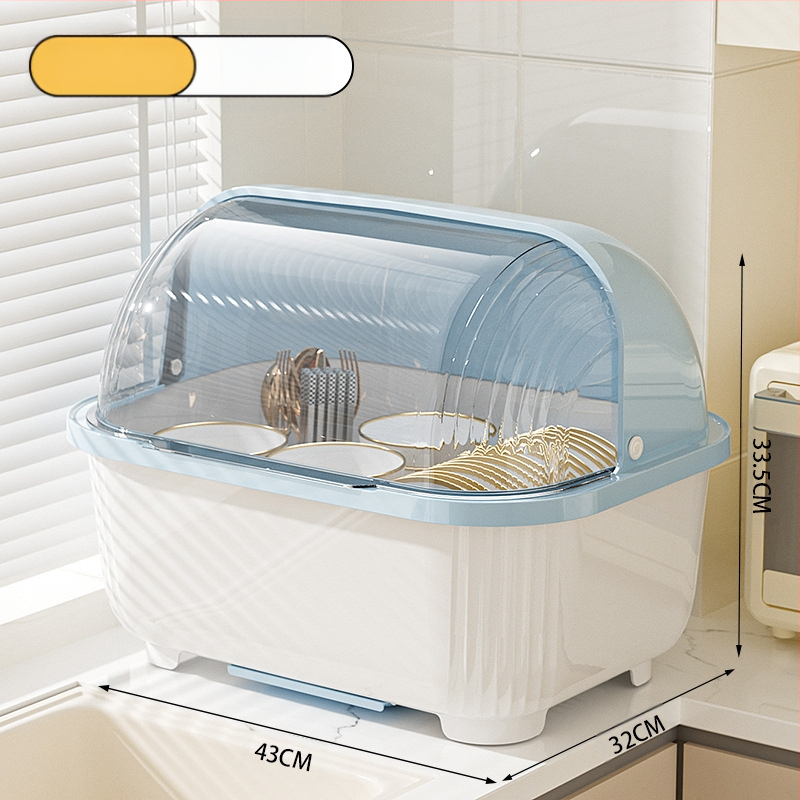 Átlátszó tál- és evőpálcika-tároló doboz fedéllel, csepegtetőtartó tálakhoz és tányérokhoz, konyhai edénytároló állvány, szekrény