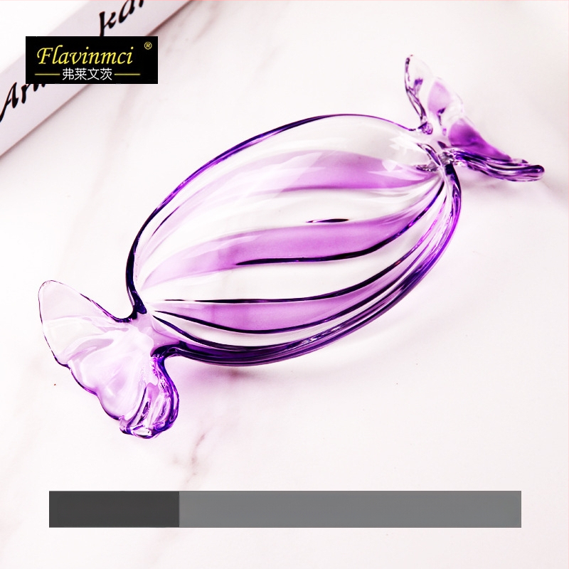 Spalvota stiklinė vaisių lėkštė Kūrybinga saldainių formos išdavimo lėkštė Saldainių lėkštė Namų apyvokos kambario džiovintų vaisių lėkštė Maisto lėkštė Vaisių lėkštė