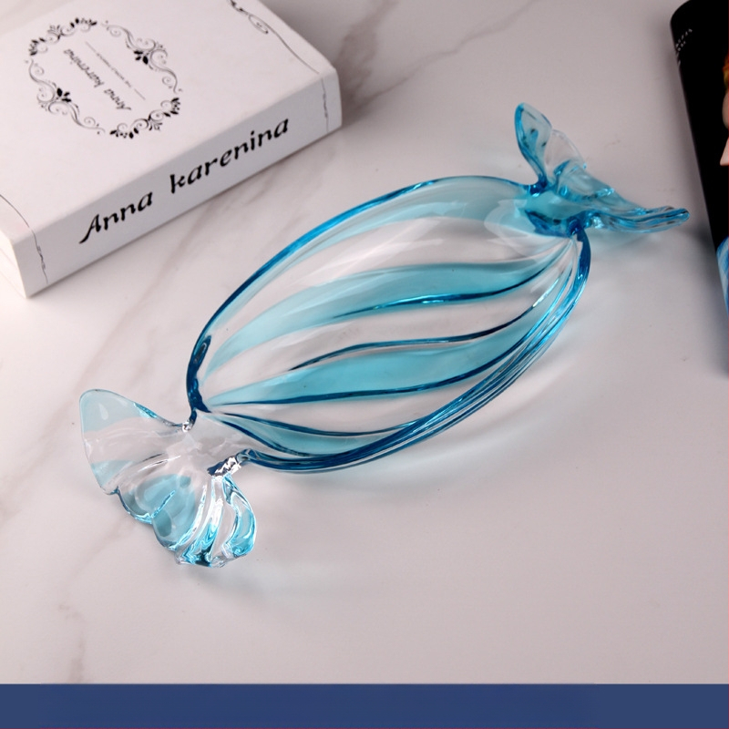 Spalvota stiklinė vaisių lėkštė Kūrybinga saldainių formos išdavimo lėkštė Saldainių lėkštė Namų apyvokos kambario džiovintų vaisių lėkštė Maisto lėkštė Vaisių lėkštė