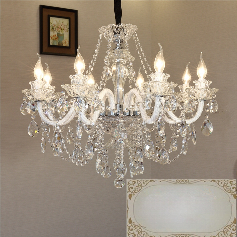 Prantsuse kreemjas kristalllühtri elutoa lamp söögitoa magamistoa kodulamp atmosfääriline luksuslik Euroopa stiilis villa esiku lamp