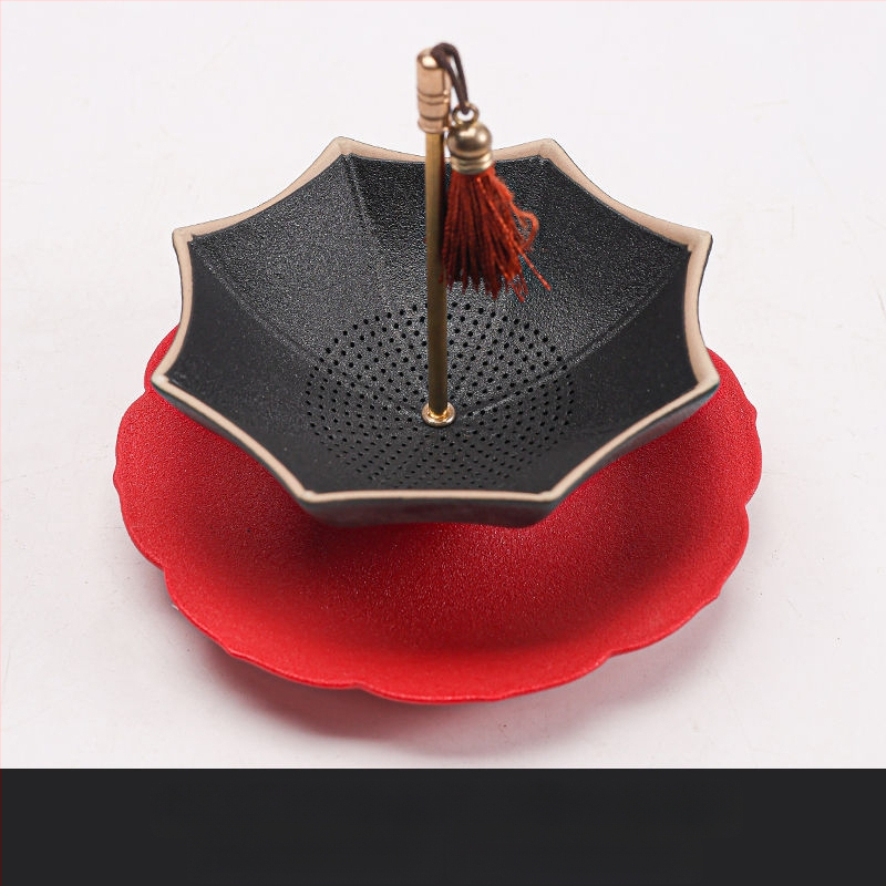 Kūrybingas mėlynas ir gėlėtas skėtis su arbatos nuotėkiu arbatos filtras keraminis arbatos filtras arbatos ceremonijos aksesuarai arbatos staliukas arbatos stalo dekoracijos papuošalai