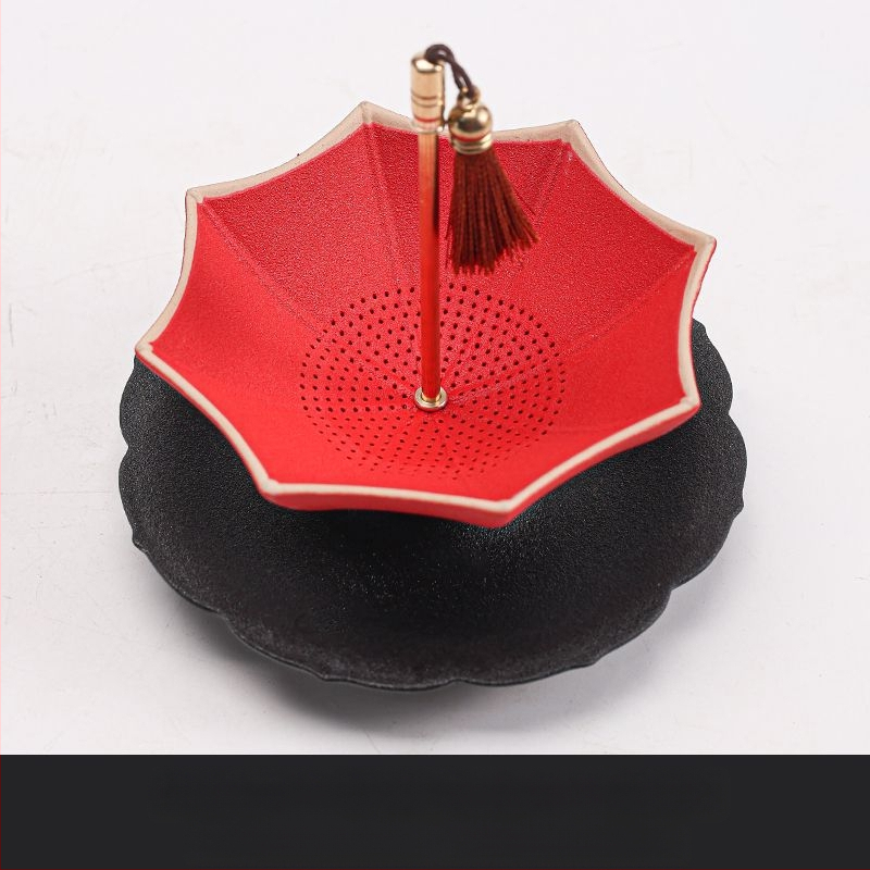 Kūrybingas mėlynas ir gėlėtas skėtis su arbatos nuotėkiu arbatos filtras keraminis arbatos filtras arbatos ceremonijos aksesuarai arbatos staliukas arbatos stalo dekoracijos papuošalai