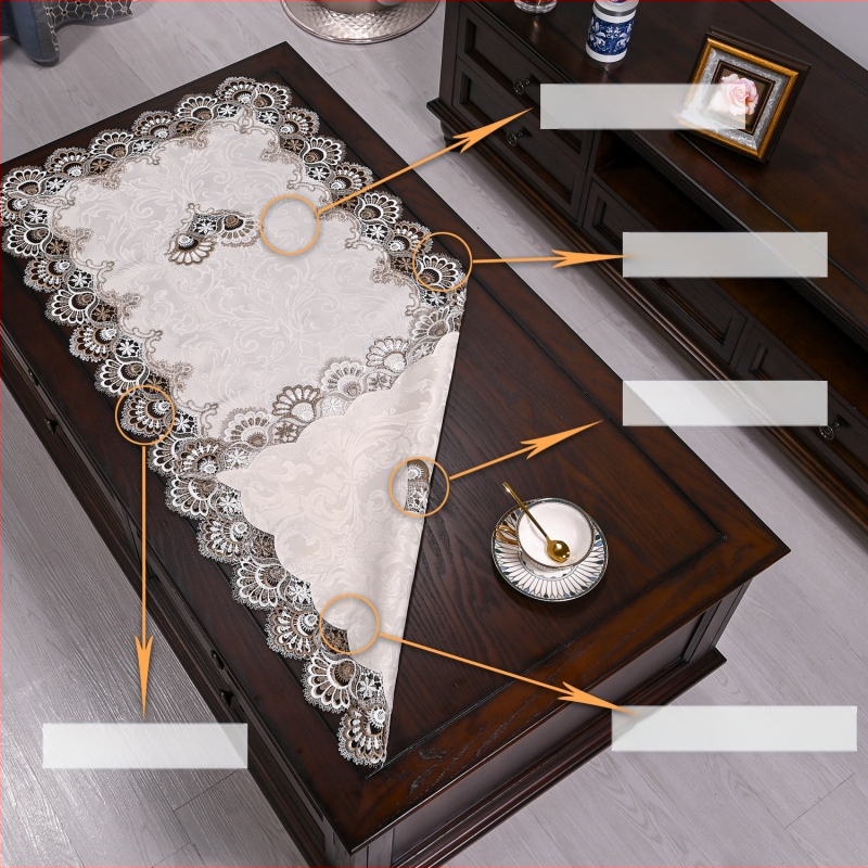 Csipke dohányzóasztal terítő téglalap alakú étkezőasztal párna szövet porálló huzat szövet háló étkezőasztal dekoratív szőnyeg európai stílusú dohányzóasztal terítő