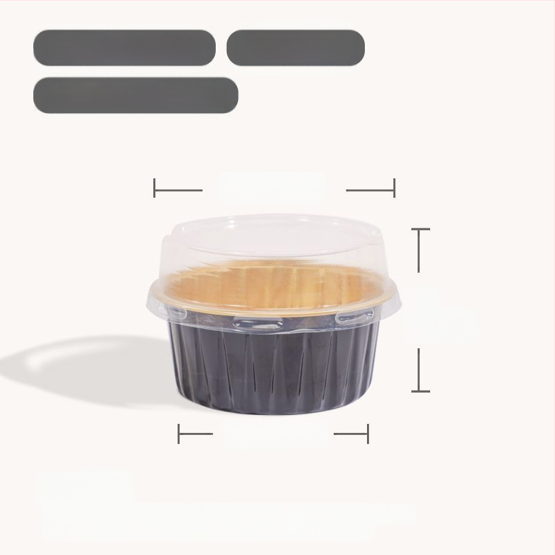 Ühekordselt kasutatav krüsanteemikoogi vorm, ümmargune plekkfooliumist tass, munakoogipuding, hobuserauakujuline koogisupi täidisekott, plekk-paberikauss