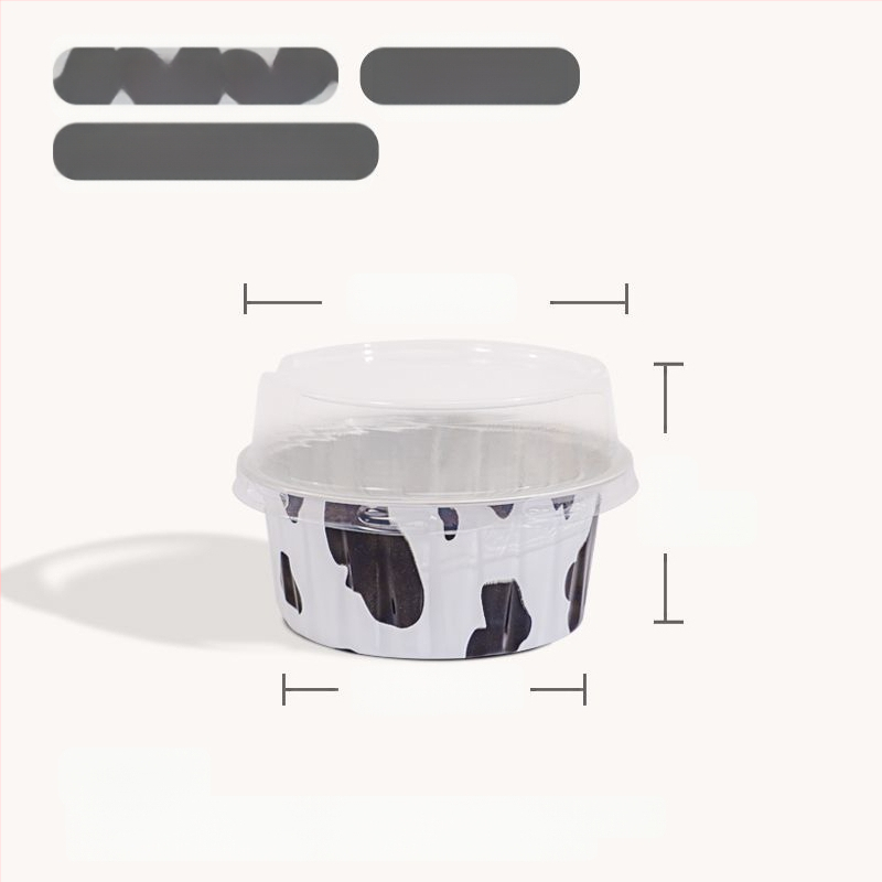 Ühekordselt kasutatav krüsanteemikoogi vorm, ümmargune plekkfooliumist tass, munakoogipuding, hobuserauakujuline koogisupi täidisekott, plekk-paberikauss