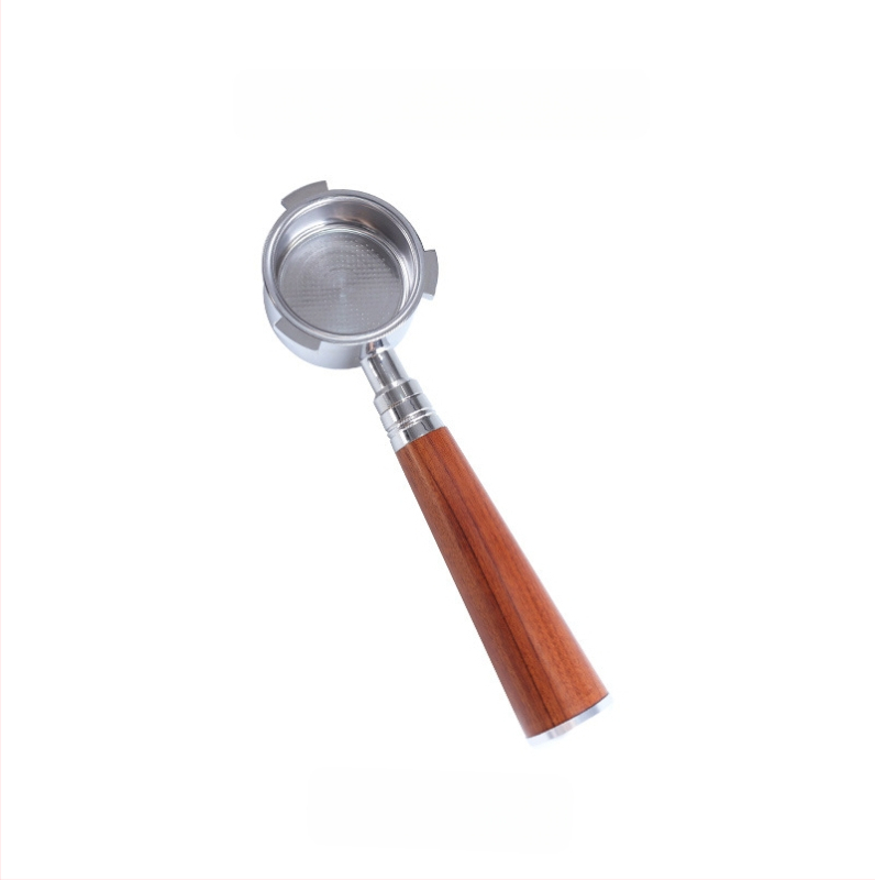 Itališko kavos aparato rankena, kavos masyvo medžio rankena, nerūdijančio plieno, trijų ausų kavos rankena, Delong, dugno neturinti rankena, 51 mm