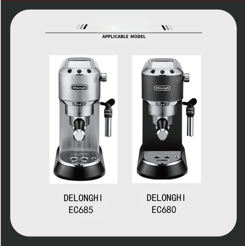 Itališko kavos aparato rankena, kavos masyvo medžio rankena, nerūdijančio plieno, trijų ausų kavos rankena, Delong, dugno neturinti rankena, 51 mm