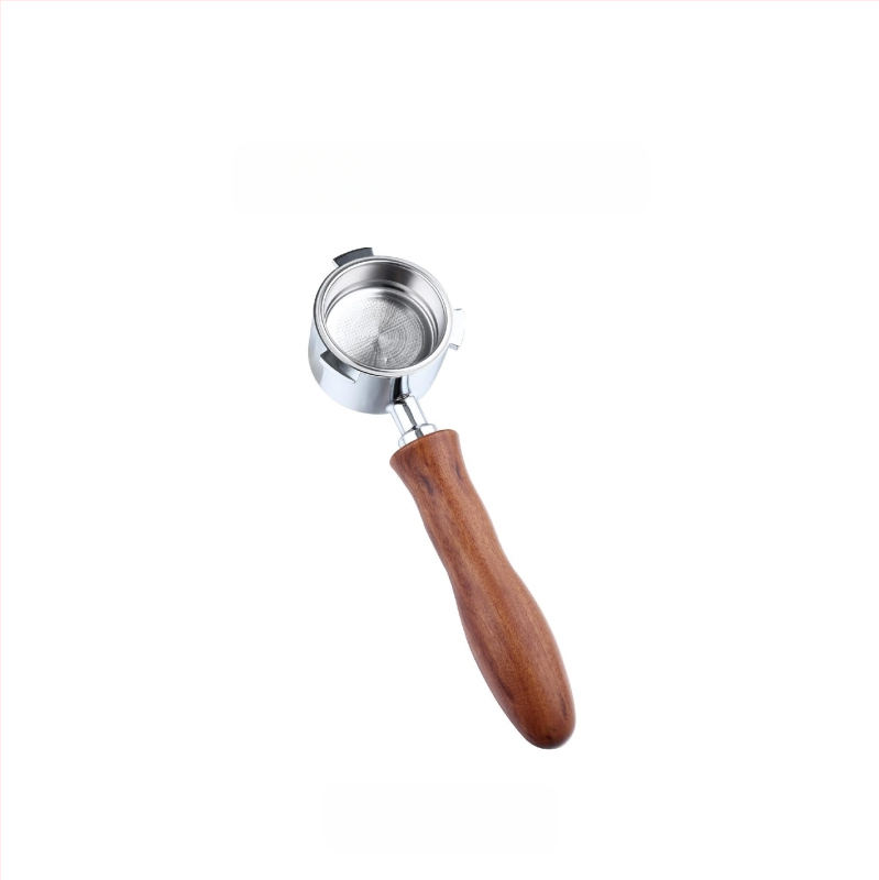 Itališko kavos aparato rankena, kavos masyvo medžio rankena, nerūdijančio plieno, trijų ausų kavos rankena, Delong, dugno neturinti rankena, 51 mm