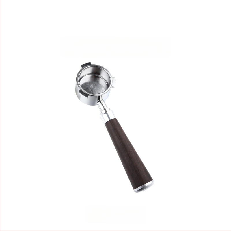 Itališko kavos aparato rankena, kavos masyvo medžio rankena, nerūdijančio plieno, trijų ausų kavos rankena, Delong, dugno neturinti rankena, 51 mm