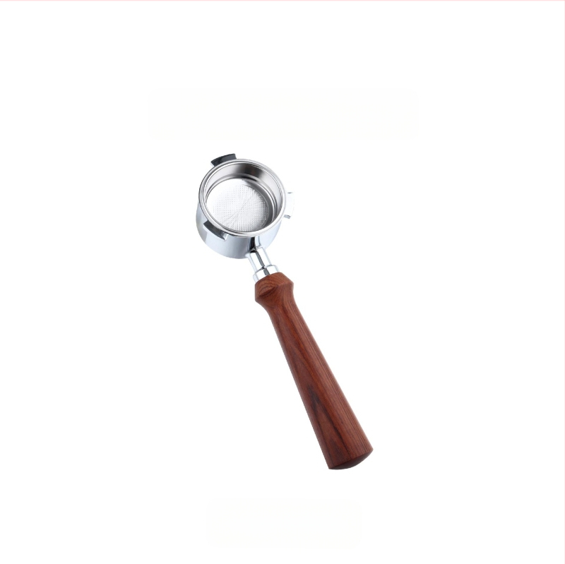 Itališko kavos aparato rankena, kavos masyvo medžio rankena, nerūdijančio plieno, trijų ausų kavos rankena, Delong, dugno neturinti rankena, 51 mm