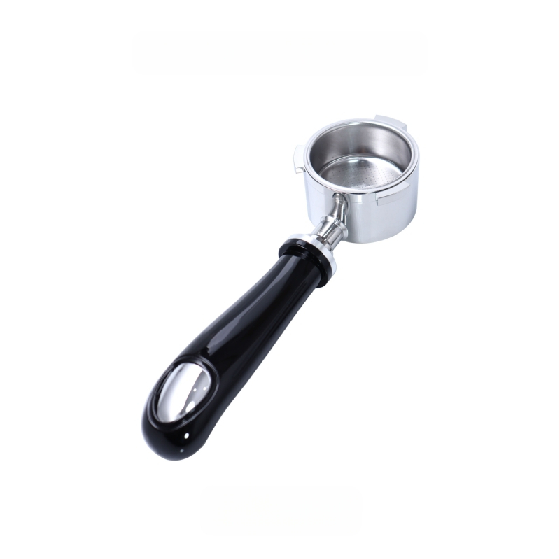 Itališko kavos aparato rankena, kavos masyvo medžio rankena, nerūdijančio plieno, trijų ausų kavos rankena, Delong, dugno neturinti rankena, 51 mm